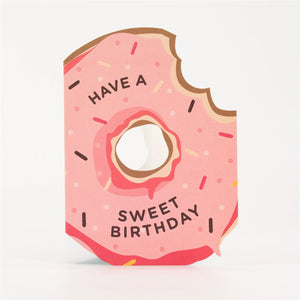Pink Donut Shape Cut Birthday Card