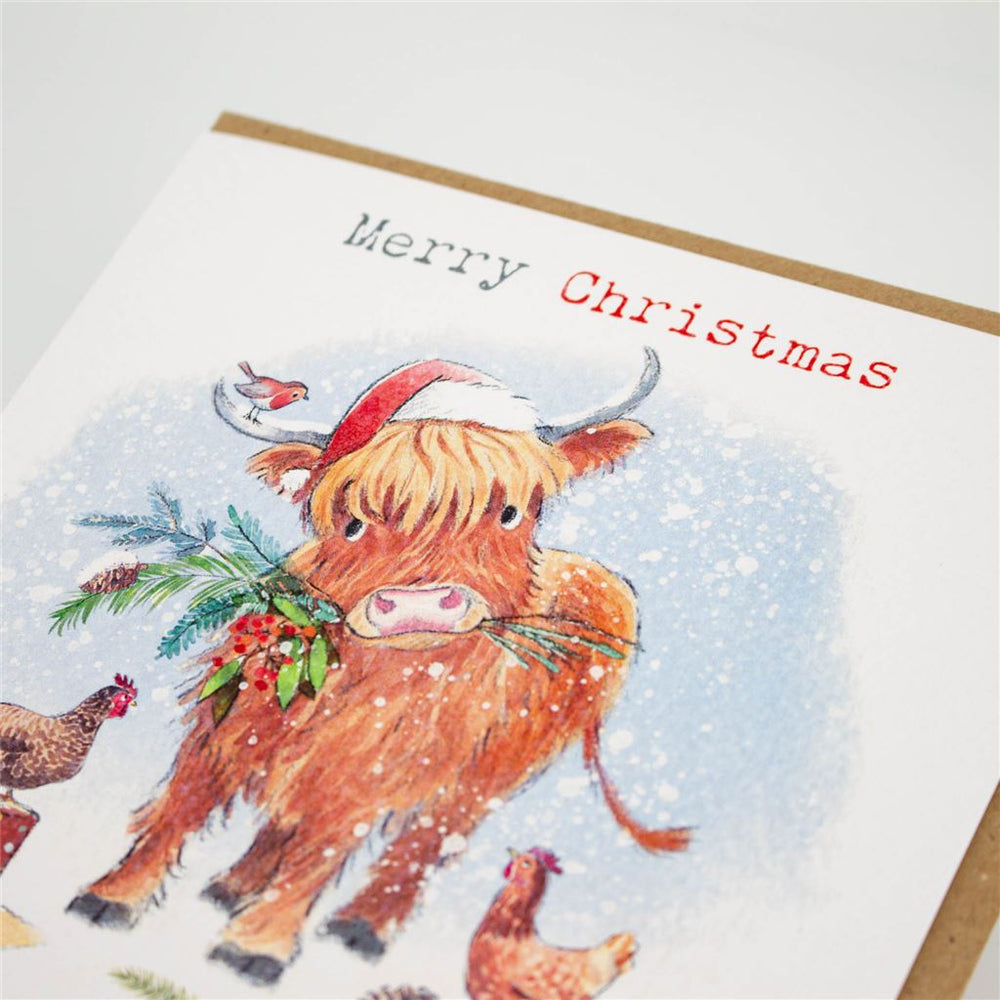 Highland Cow Christmas Card
