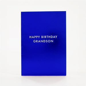 Bold Blue Foil Grandson Card