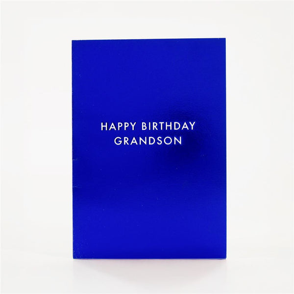 Bold Blue Foil Grandson Card