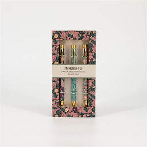 William Morris 3 Pack Green Ballpoint Pen Set