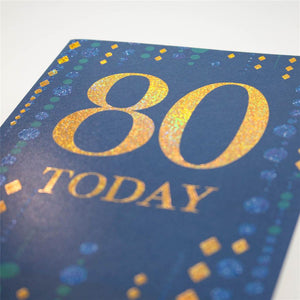 Geometric 80th Birthday Card