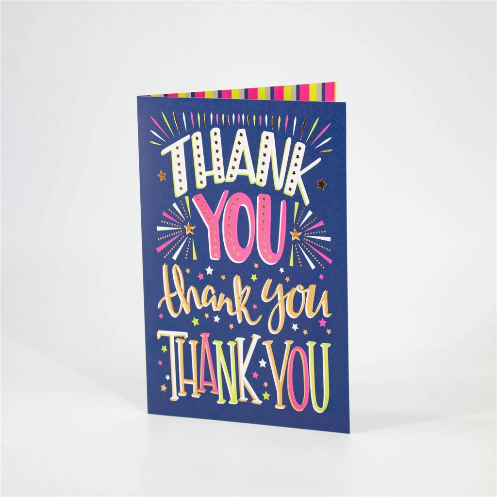 Bright Thank You Card | Multi-Coloured Text | Perfect For Any Occasion