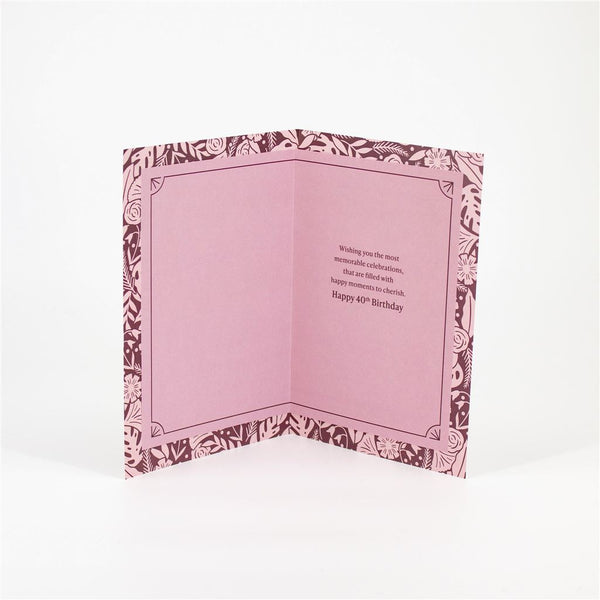Luxury Foil Intricate 40th Birthday Card