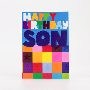 Birthday Card for Son with Star Pattern