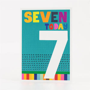 7th Birthday Card with Bold Number