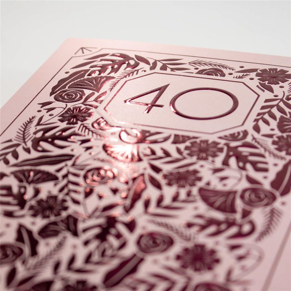 Luxury Foil Intricate 40th Birthday Card