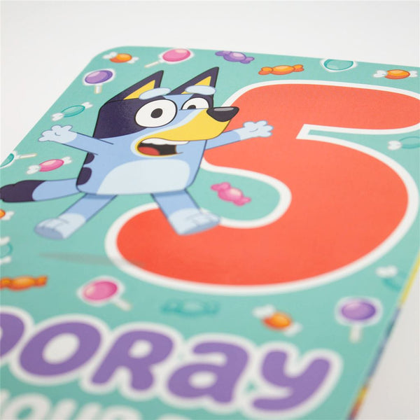 Bluey 5th Birthday Card