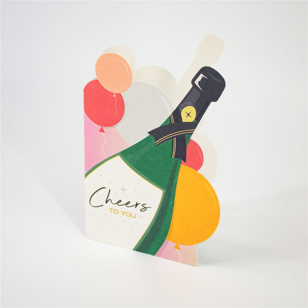 Shape-Cut Champagne Card