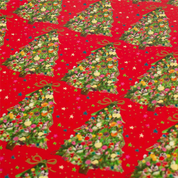 Christmas Tree Red Wrapping Paper