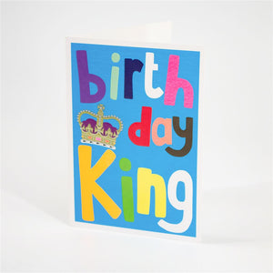 Birthday King Card with Crown Design