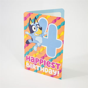 Bluey 4th Birthday Card
