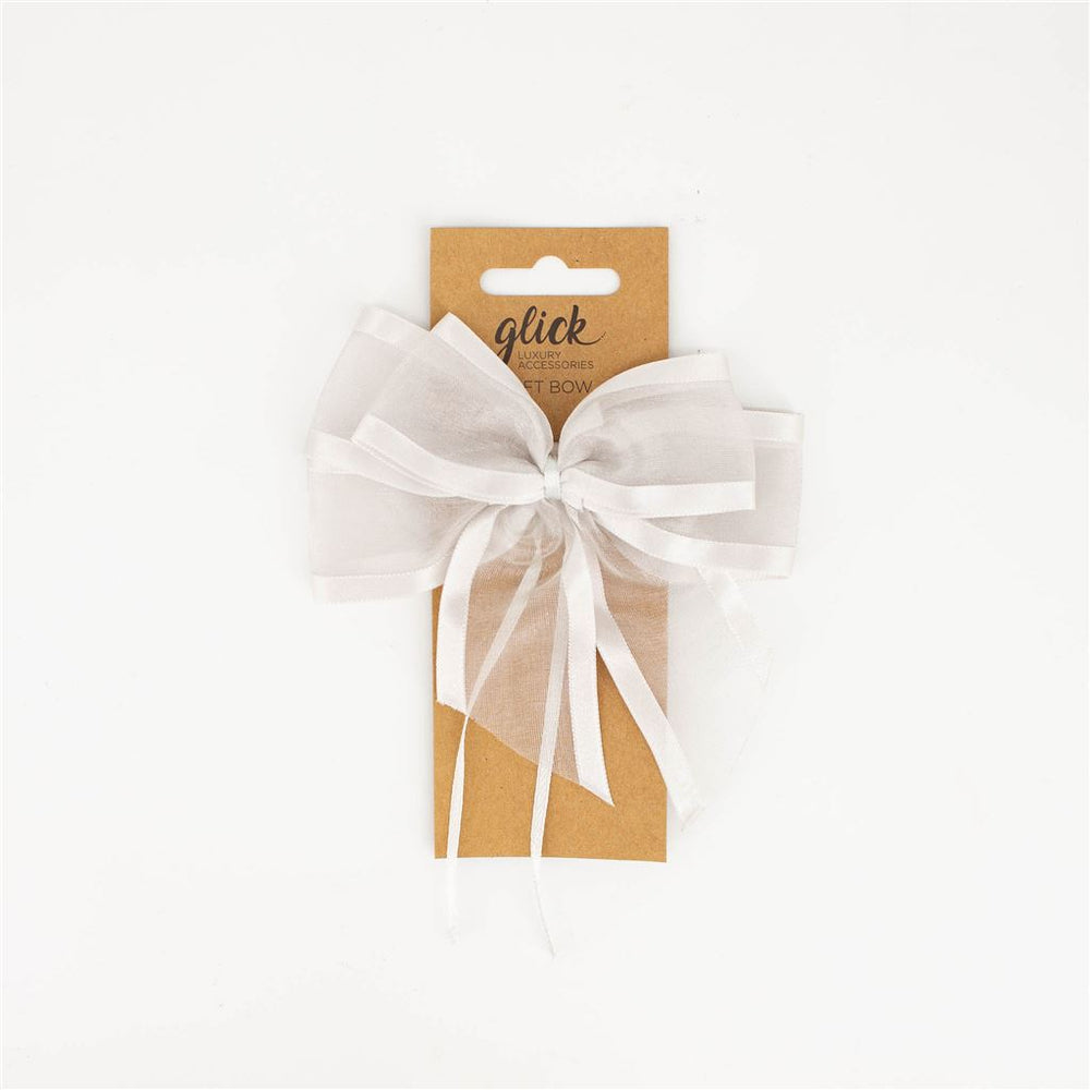 Silver Satin Luxury Bow