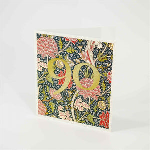 Floral 90th Birthday Card