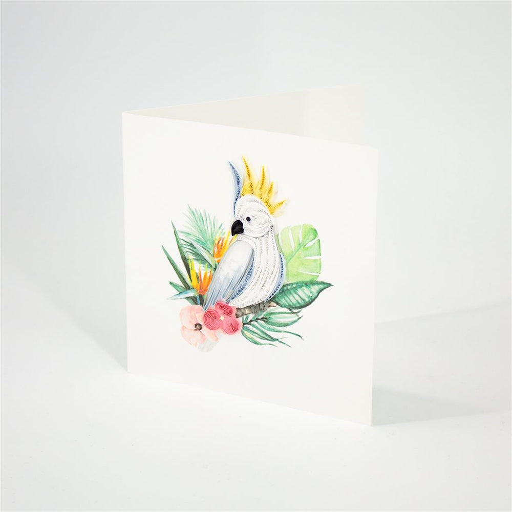 Handmade Quilled Cockatoo Card