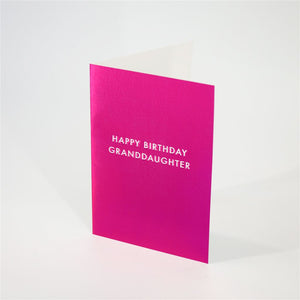 Bold Pink Foil Granddaughter Card