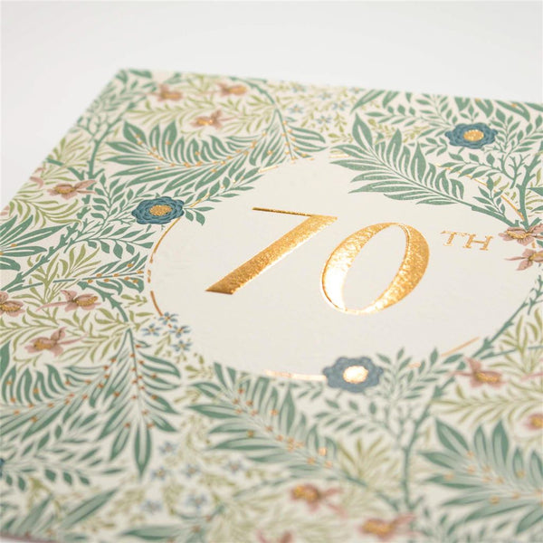Embossed 70th Birthday Card