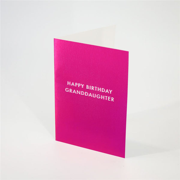 Bold Pink Foil Granddaughter Card