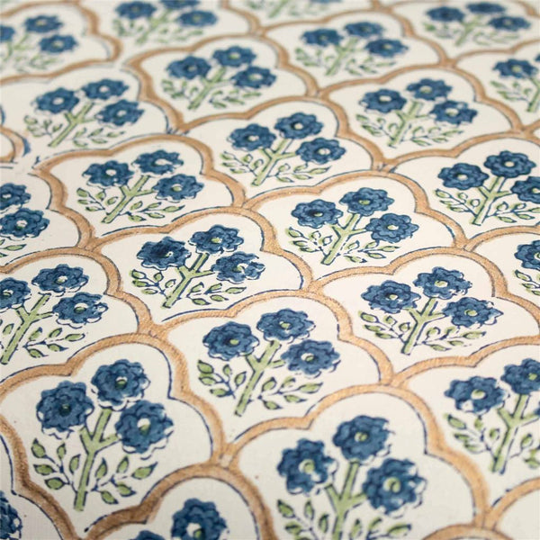Handmade Blue Trellis Wrapping Paper
