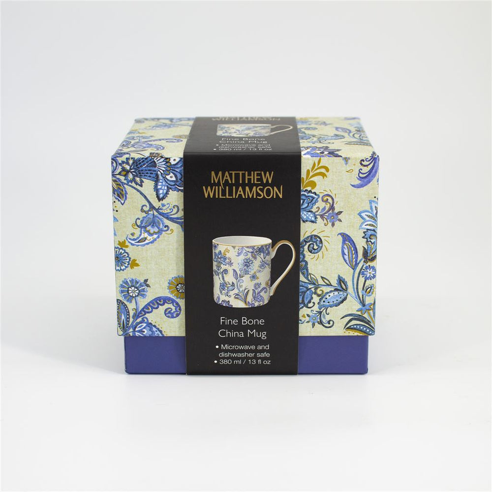 Paisley Blue Fine Bone China Mug
