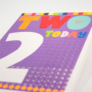 2nd Birthday Card with Bold Number
