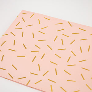 Blush Pink Foiled Folded Gift Wrap