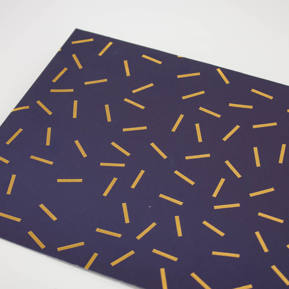 Navy Foiled Folded Gift Wrap