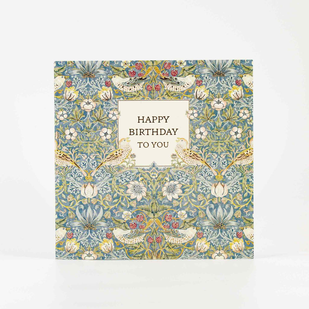 Strawberry Thief Motif Birthday Card