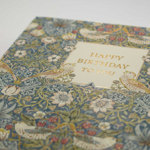 Strawberry Thief Motif Birthday Card