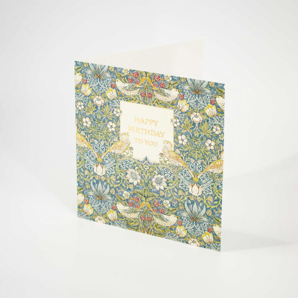 Strawberry Thief Motif Birthday Card