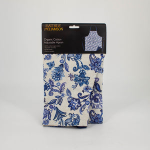 Blue Paisley Organic Cotton Apron