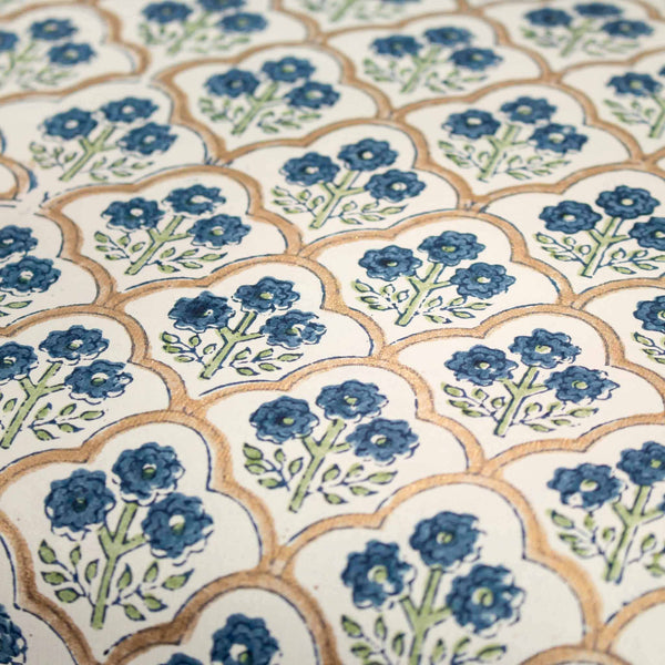 Handmade Blue Trellis Wrapping Paper