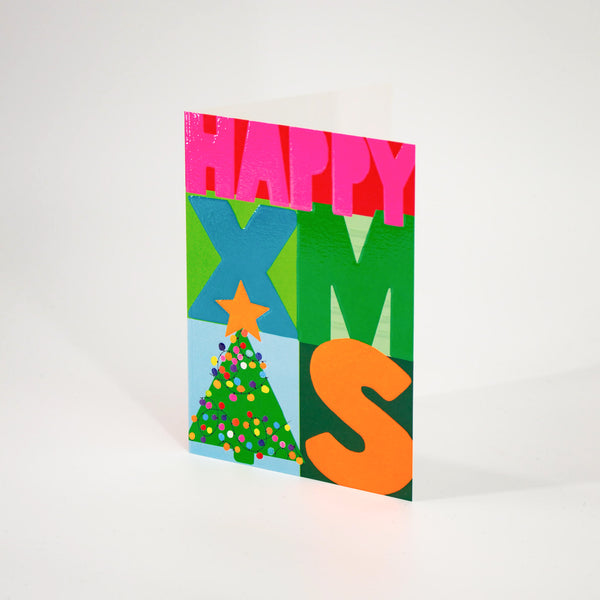 Neon Happy Christmas Card